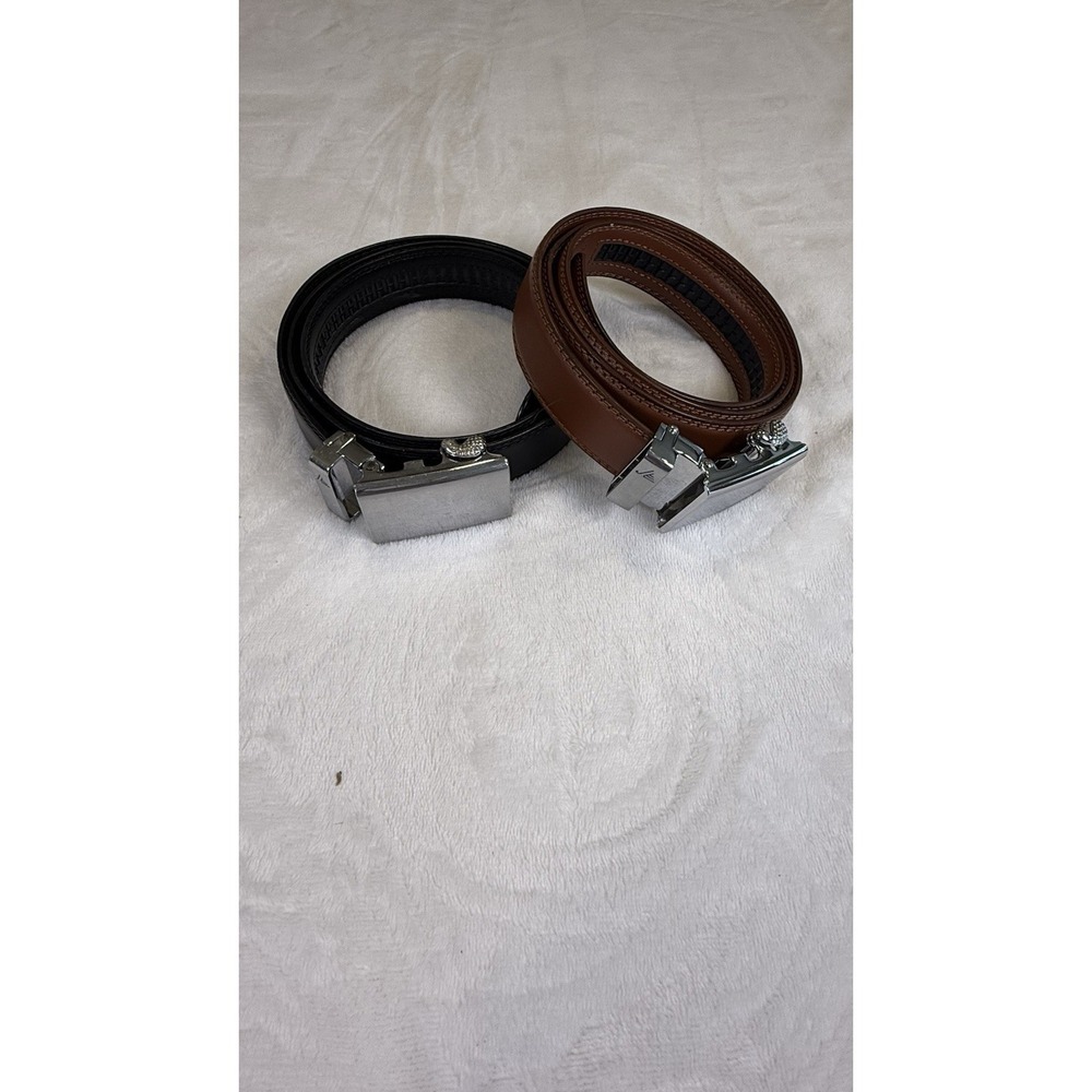 Lot 2 Mission Belts-Nylon/Leather-Both L-Gray/Brown-Excellent/Great Condition